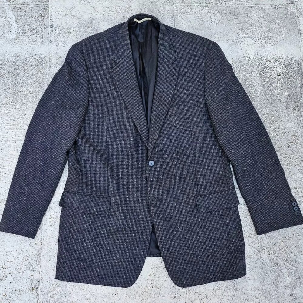 Joseph Abboud Men Blazer Gray Rayon Sport Coat Two Button Jacket Size 44L USA